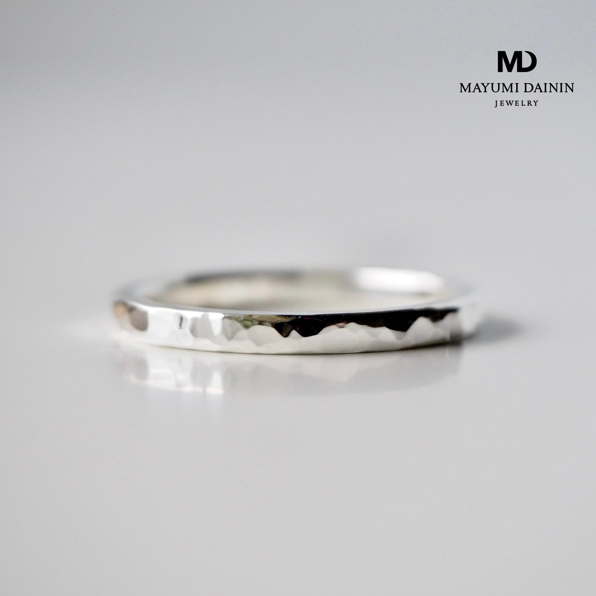 槌目 リング -daily- つちめ つけっぱなし ギフト 華奢 重ね付け お守り フリーサイズ 指輪 シンプル